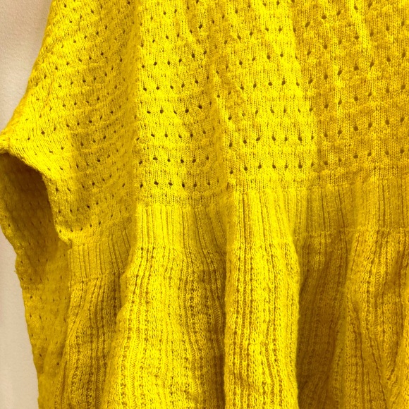 MOTH citron cardigan sweater size small. Pretty open weave pattern has peplum - Picture 7 of 10